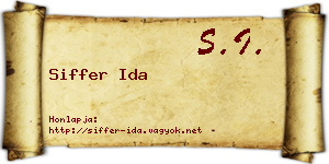 Siffer Ida névjegykártya